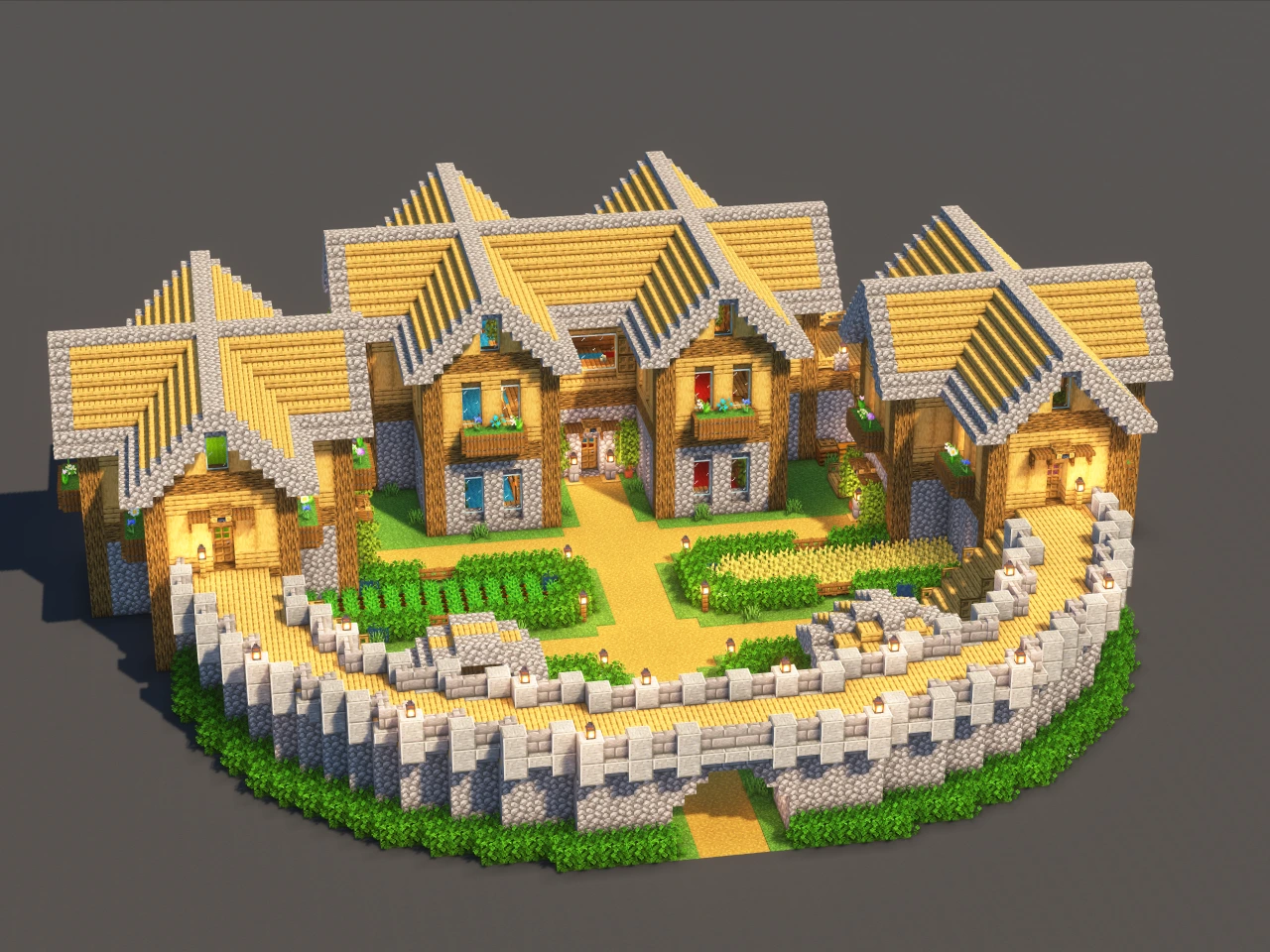 4 Player House Oak - Minecraft Build Guide