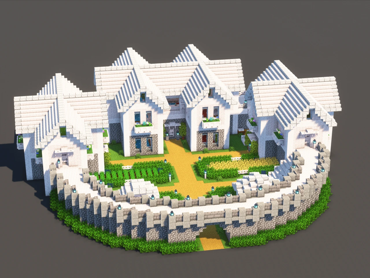 4 Player House White - Minecraft Build Guide