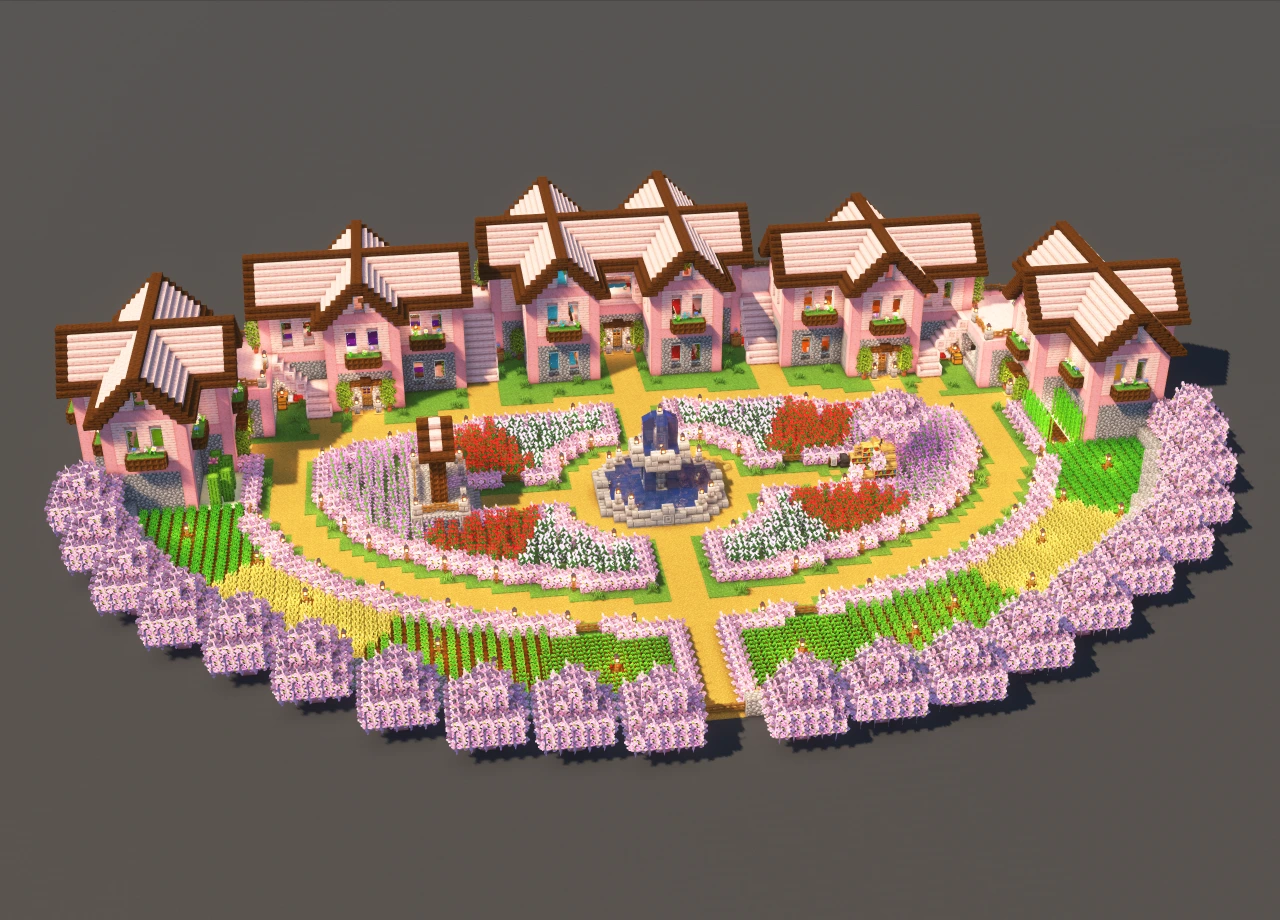 6 Player House Cherry - Minecraft Build Guide