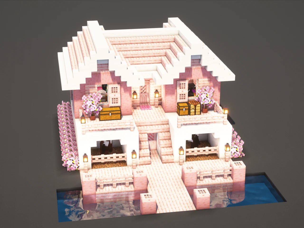 Duo Cherry House - Minecraft Build Guide