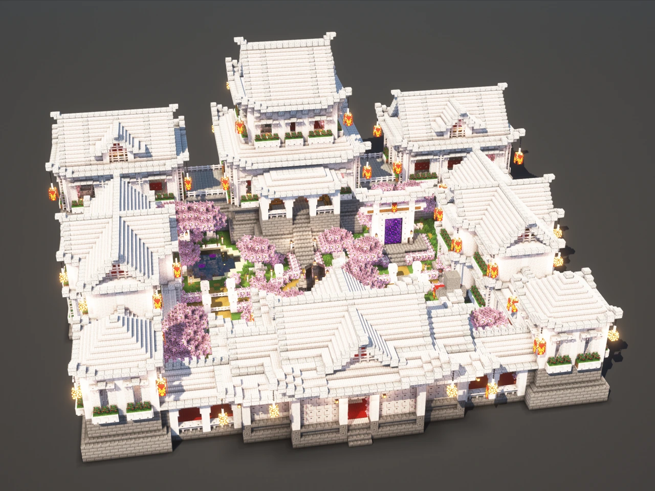 Japanese Temple #4 White - Minecraft Build Guide