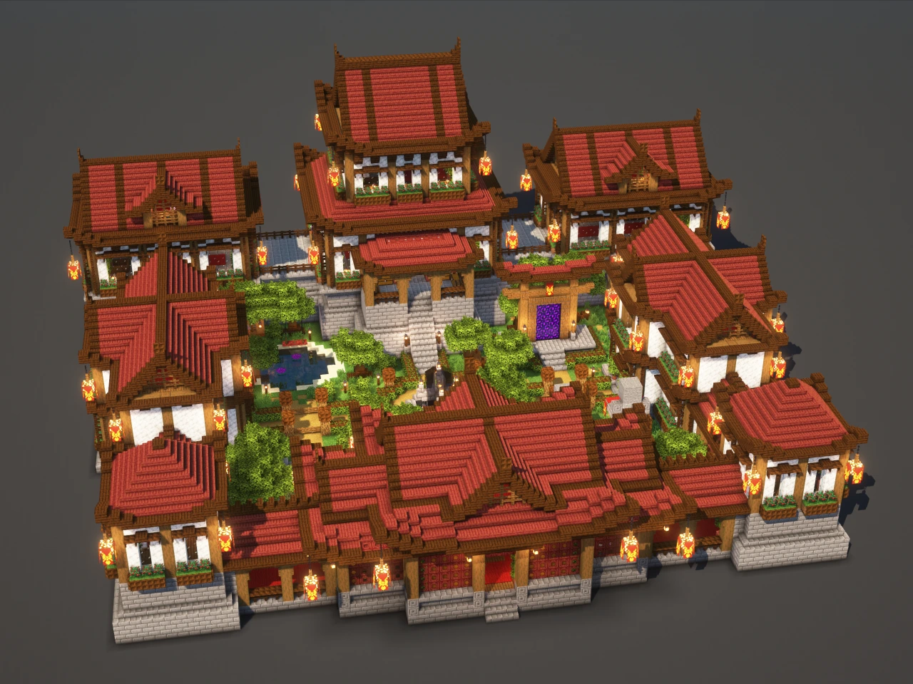 Japanese Temple #4 Red - Minecraft Build Guide