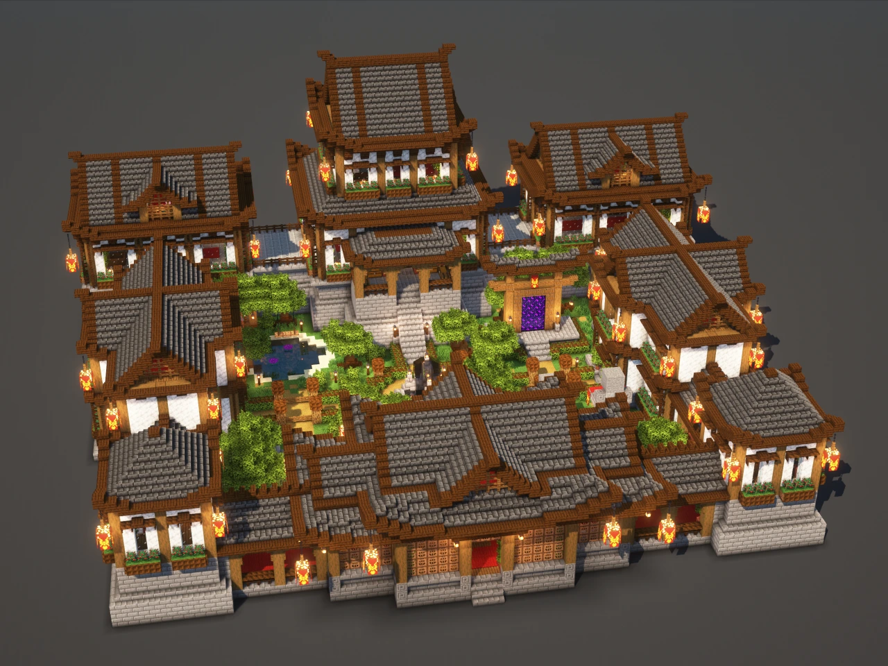 Japanese Temple #4 Black - Minecraft Build Guide