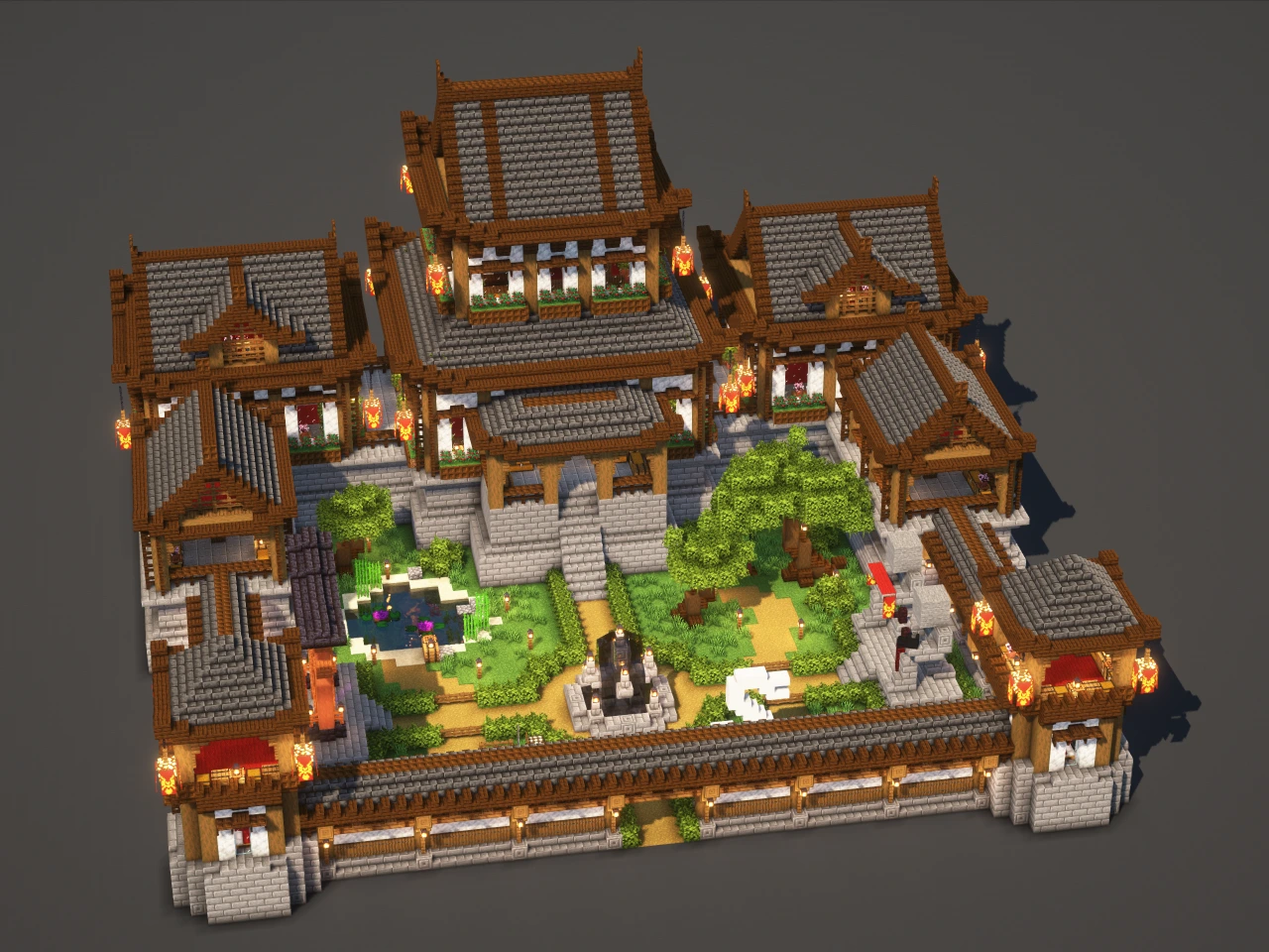 Japanese Temple #2 Black - Minecraft Build Guide