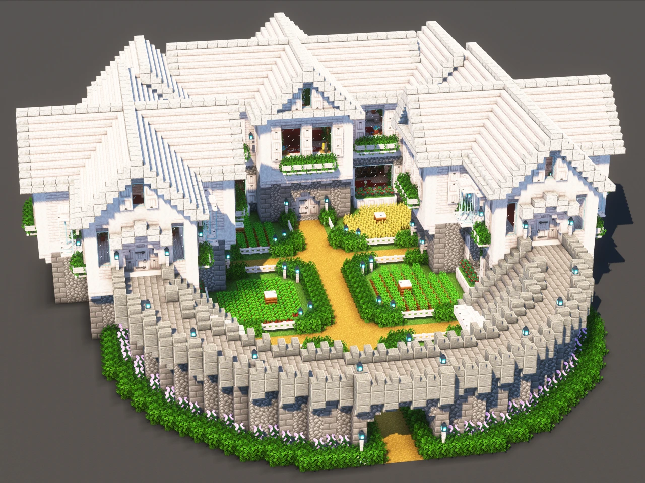 Starter House #18 White - Minecraft Build Guide