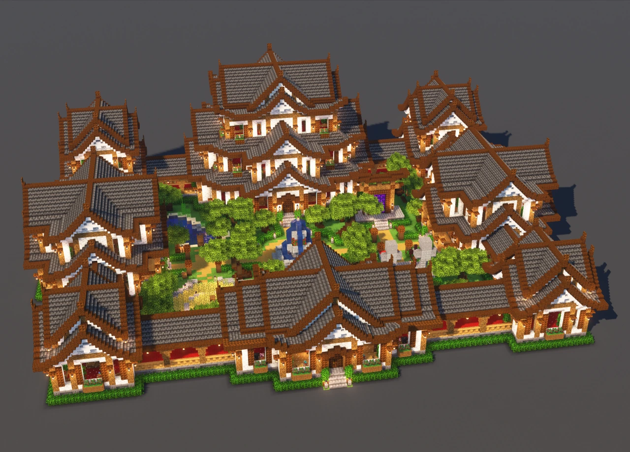 Japanese Temple #5 Black - Minecraft Build Guide