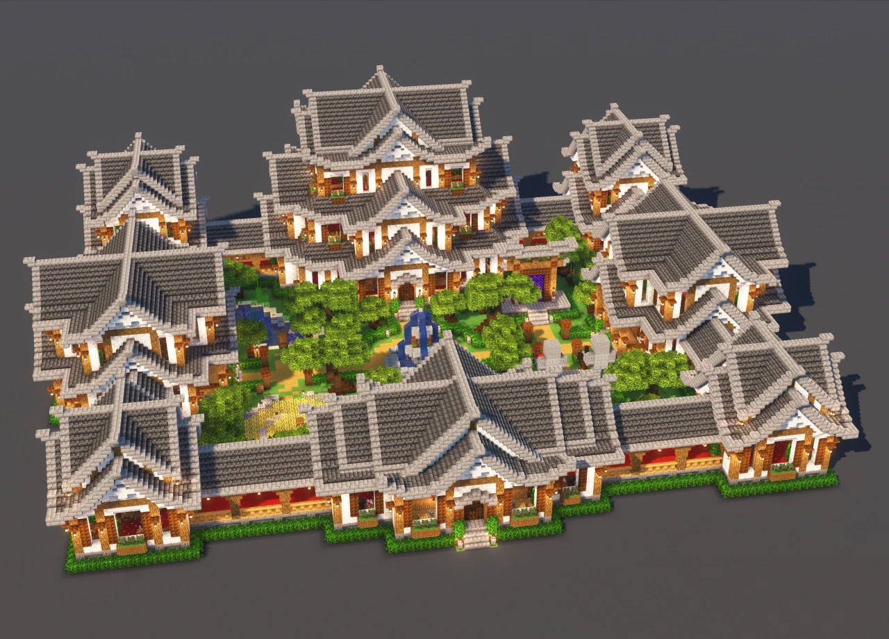 Japanese Temple #5 Gray - Minecraft Build Guide