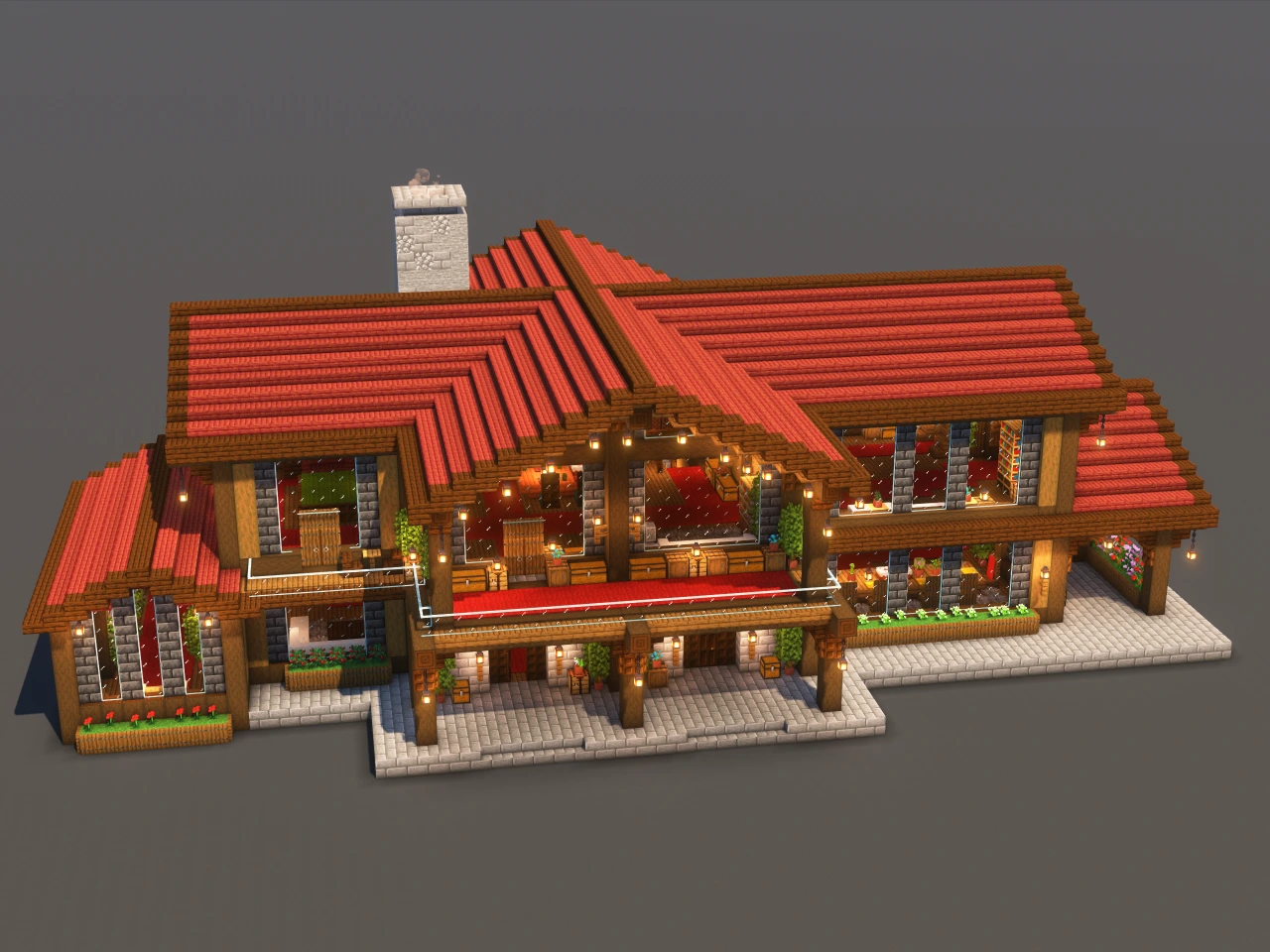 Starter Cabin #1 Red - Minecraft Build Guide