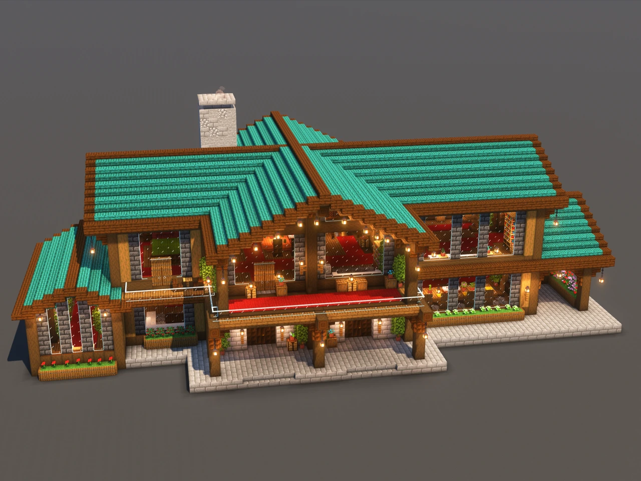 Starter Cabin #1 Blue - Minecraft Build Guide