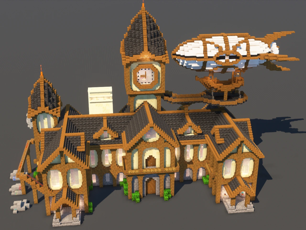Steampunk House Black - Minecraft Build Guide | Sereyka Builds