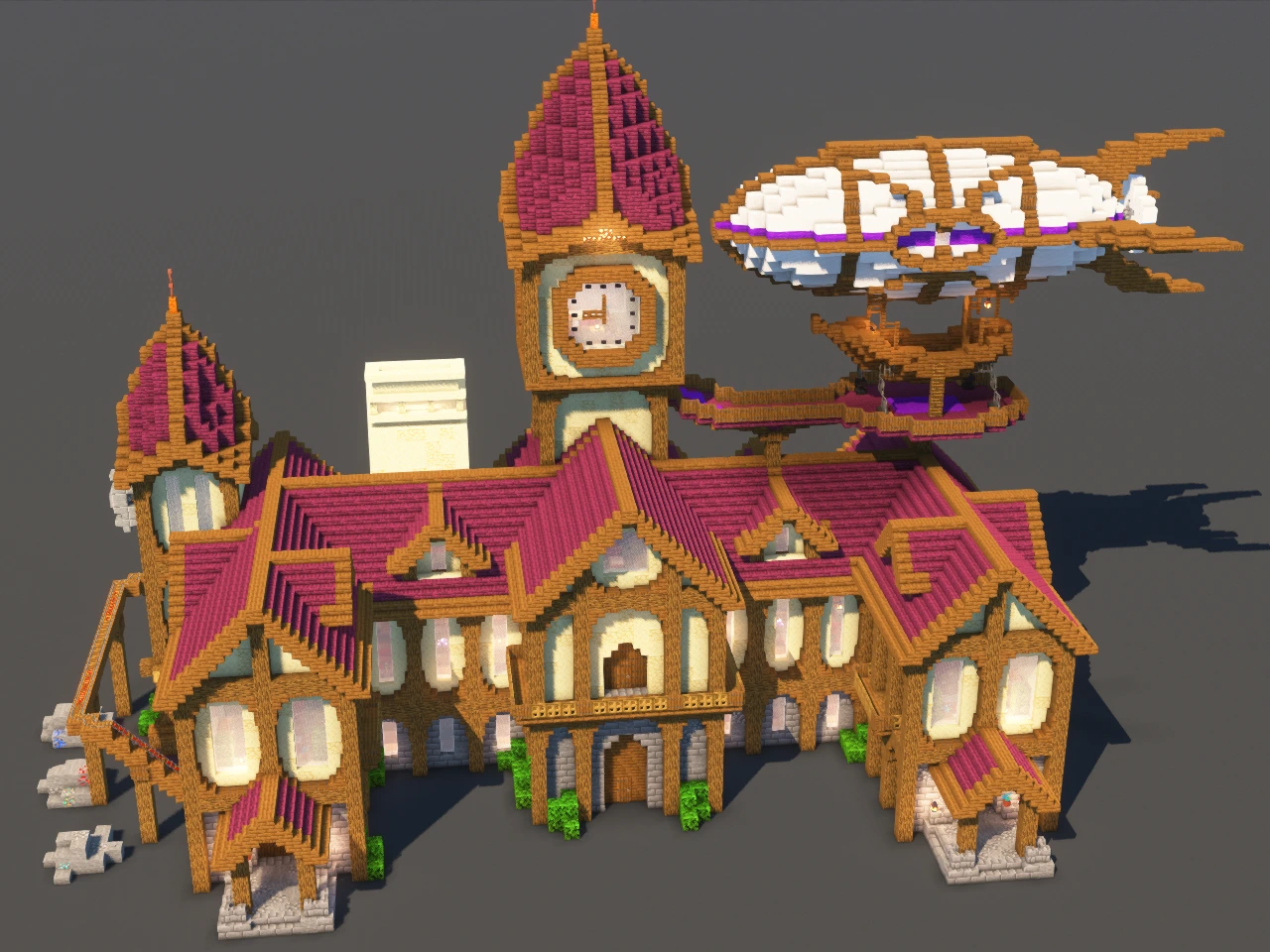 Steampunk House Crimson - Minecraft Build Guide | Sereyka Builds